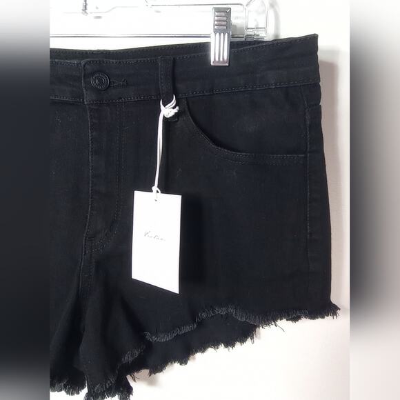 KanCan  Black Cutoff Fringe Raw Hem Shorts KC6033BK Size 13/30 - Picture 6 of 11